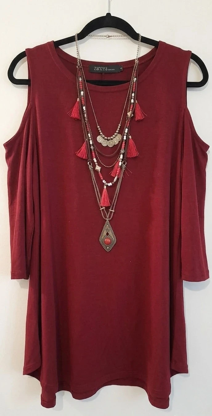 Blouse femme, Taille 4XL, Marque Zanzea, couleur Rouge/Bordeau